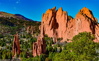 Red-sandstone formations in the Garden of the Gods, Colorado Springs